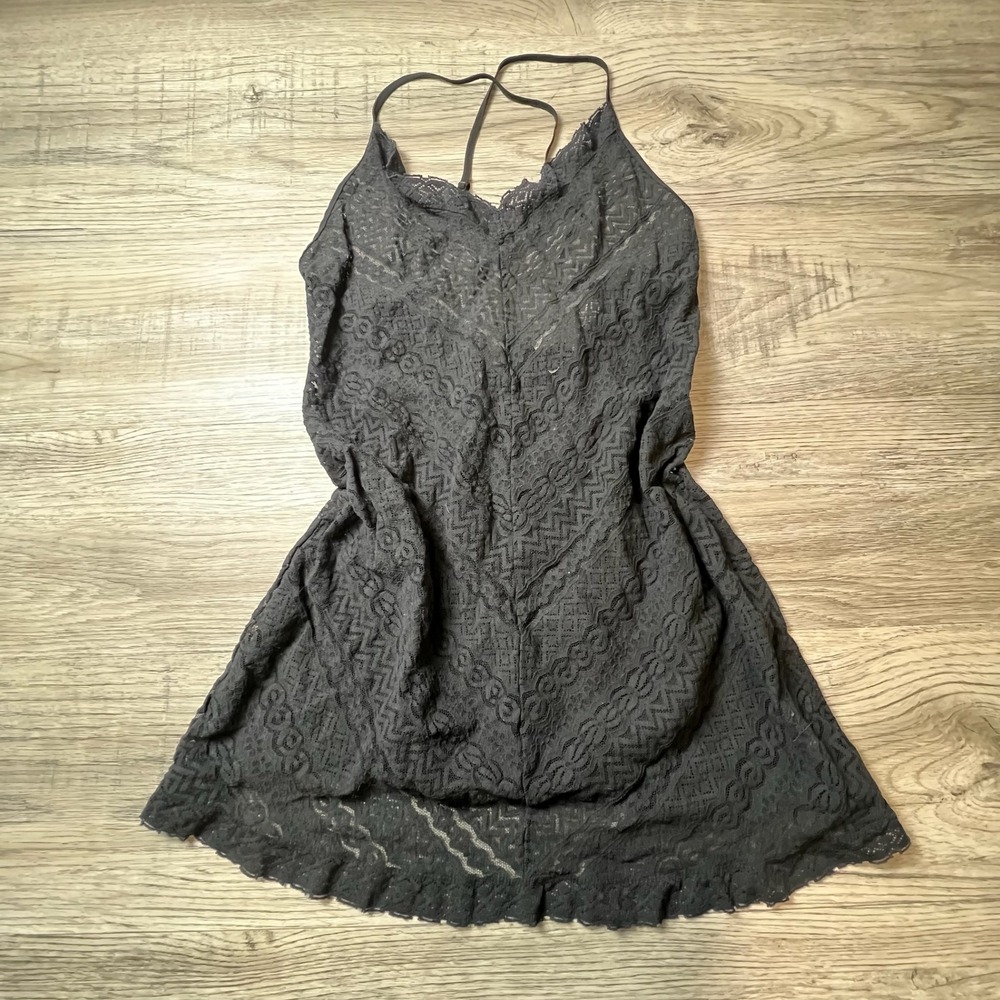 Victoria's Secret Chemise Women S Black Lace Sheer Adjustable Strap Lingerie T23
